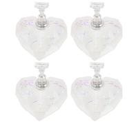MAGICLULU Lot de 4 supports pour faux ongles à coller - Support de manucure magnétique avec base en forme de cœur transparente - pour nail art, idéal pour les festivals, la pratique de la manucure