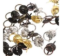 MAGICLULU Lot de 40 Mini Poignées de Porte Vintage en Métal Antique, Anneaux Ronds Style Ancien, 4 Couleurs, pour Tiroirs et Meubles Décoratifs, Quincaillerie D’armoire