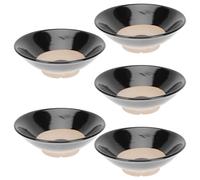 MAGICLULU Lot de 5 Bols à Condiments en Terre Cuite Finition Noire, Style Vintage, pour Sauces et Vinaigre, pour Hôtels et Restaurants