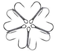 MAGICLULU Lot de 5 Hameçons Triples Barbelés N°12 en Métal Robuste pour Pêche en Eau Douce et Eau Salée, Crochets Antidérapants Multifonctions, Engins de Pêche Extérieurs pour Étang et