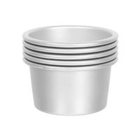 MAGICLULU Lot de 5 moules à gâteaux ronds en aluminium antiadhésifs, moules à muffins, ramequins, caissettes à cupcakes, moules à gâteaux