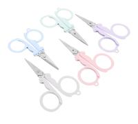 MAGICLULU Lot de 5 Petits Ciseaux de Sécurité Pliants en Acier Inoxydable Étuis, Design Ergonomique Portable, pour Activités Scolaires et Loisirs Créatifs
