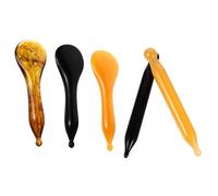 MAGICLULU Lot de 5 Set de Bâtons de Massage en Résine Cire D’abeille, Outils Gua Sha Multifonctions pour Visage, Yeux et Corps, Barres de Grattage Café, Jaune et Noir, Massage des Méridiens