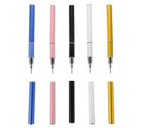MAGICLULU Lot de 5 Stylos à Strass Double Embout pour Nail Art, Pinceaux Applicateurs de Cire et Perles, Couleurs Blanc, Rose, Bleu, Noir, Or, Outils Précis pour Manucure et Pédicure