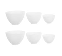 MAGICLULU Lot de 6 Bols Mélangeurs en Silicone Blanc Anti-odeur et Incassables, Tailles Petites, Moyennes et Grandes, Bols Faciaux Portables Soi-même pour Masques Visage, Soins et Teintures