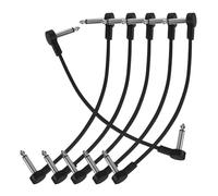 MAGICLULU Lot de 6 Câbles Patch Guitare 6,35 Mm Noirs, Câbles D'instrument Résistants sans Oxygène, Connexion pour Pédales D'effets Guitare, Accessoires Audio pour Scène et Studio