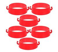 MAGICLULU Lot De 6 Connecteurs Côniques Rouges en Plastique avec Crochets pour Chaînes De Signalisation, Anneaux De Connexion Sûrs Et Légers, Accessoires Sécurité pour Cônes De Chantier Et Parking