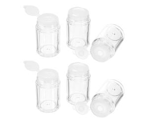 MAGICLULU Lot de 6 Contenants à Poudre Rechargeable 10ml en Plastique Portable Couvercle à Clapet pour Maquillage DIY et Poudre Pailletée Élégante