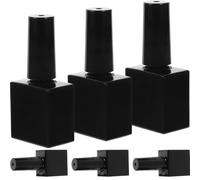 MAGICLULU Lot de 6 Flacons de Vernis à Ongles en Verre 10ml Noirs avec Pinceau, Rechargeables et Anti-fuite, Petits Flacons pour Vernis Gel, Adaptés Voyage, Manucure et Usage Professionnel