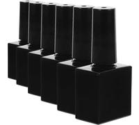 MAGICLULU Lot de 6 Flacons en Verre Noirs pour Vernis à Ongles Gel 10ml, Flacons Vides Rechargeables avec Pinceau, Petit Format Plat Carré, Adaptés Voyage et Usage Professionnel