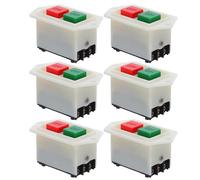 MAGICLULU Lot de 6 interrupteurs à bouton-poussoir marche/arrêt - Interrupteur marche/arrêt en plastique pour moteur d'embrayage de machine à coudre industrielle, machine de découpe, outil