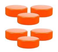 MAGICLULU Lot de 6 Palets D’entraînement de Hockey sur Glace en Mousse PU Souple, Diamètre 7,6 Cm, Couleur Orange Vif, pour Hockey sur Plancher et Extérieur, Accessoires