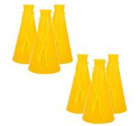 MAGICLULU Lot de 6 Trompettes Jaunes en Abs Légères et Réutilisables, Mégaphones D'encouragement pour Ambiance Festive Sportive, Accessoires pour Matchs de Football et Cheerleading