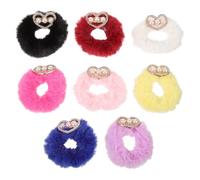 MAGICLULU Lot de 8 Élastiques à Cheveux Duveteux pour Queue de Cheval, Bandes Élastiques Mignonnes en Fausse Fourrure Strass, Assortiment Multicolore pour Filles et Accessoires Coiffure
