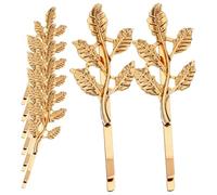MAGICLULU Lot de 8 Épingles à Cheveux en Alliage Forme Feuille, Petites Pinces à Cheveux pour Femmes, Accessoires Coiffure Mariage Élégants et Décoratifs, pour Fêtes et Séances Photo