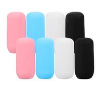 MAGICLULU Lot de 8 Housses Extensibles en Silicone pour Flacons de Voyage 22 Cm, Étanches et Élastiques, pour Shampooing et Lotion, Protection Anti-fuite en Noir, Blanc, Bleu et Rose -