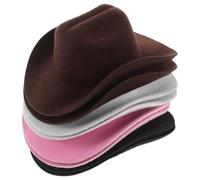 MAGICLULU Lot de 8 Mini Chapeaux de Cowboy en EVA pour Poupée Chapeaux Western Petits et Colorés Accessoires de Fête pour Déguisement et Décoration Cupcake