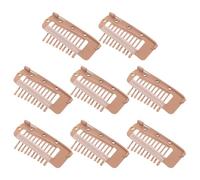 MAGICLULU Lot de 8 Pinces à Cheveux Métalliques Marron 10 Dents Épingles de Sûreté pour Extensions de Cheveux à Clip en U, Fixation Perruques et Postiches, Accessoire Coiffure Professionnel