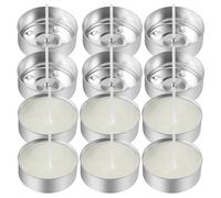 MAGICLULU Lot de Set de Contenants à Bougie en Aluminium Argenté avec 150 Mèches en Coton de 2,5cm, Usage Solide et Fourniture Suffisante pour Hôtels et Restaurants