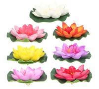 MAGICLULU Lotus Flottant Artificiel en Eva Décoration De Jardin Et Bassin 10X10X2.2 Pouces sans Entretien pour Fontaine Piscine Et Patio