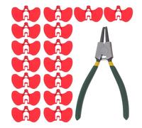 MAGICLULU Lunettes Anti-picage pour Poules sans Attache 50 Pièces Grandes Tailles Rouges avec Pince D’installation, Protection Volailles Poulets Pondeuses et Coqs, Accessoires Élevage Ferme