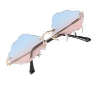 MAGICLULU Lunettes sans monture Lunettes party cloud Protection UV Ombres en forme de nuage bleu métal pour femmes pour photos amusantes et fête