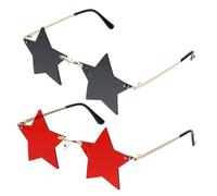 MAGICLULU Lunettes sans Monture Party Star 2 Paires d'Étoile pour Fêtes Plage et Événements Festifs