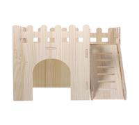 MAGICLULU Maison Bois pour Hérissons Et Hamsters Cabane Naturelle avec Espace Sécurisé Et Design Ludique pour Repos Et Activités