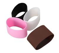 MAGICLULU Manchons de Protection en Silicone 4pcs pour Gobelets Réutilisables Isolants, Résistants la Chaleur, Antidérapants, Adaptés pour Bouteille et Mug en Verre, pour Camping