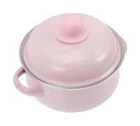 MAGICLULU Marmite à Soupe Émaillée Épaissie de 1,1l Double Poignée et Couvercle, pour Cuisiner des Nouilles Porridges