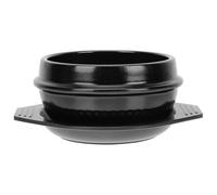 MAGICLULU Marmite en Céramique Coréenne 2l avec Plateau Pratique, Pot de Cuisson Résistant la Chaleur pour Soupes, Bibimbap et Mijotés, Ustensile Cuisine Écologique sans Revêtement,