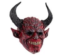 MAGICLULU Masque de Diable Cornu Rouge en Écume pour Adultes, Confortable Aération, pour Soirées à Thème et Fêtes Costumées D'halloween
