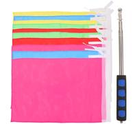 MAGICLULU Mât de Drapeau Télescopique 1,2 M en Acier Inoxydable, Lot de 10 Set de Set de Drapeaux DIY 40x60 Cm Multicolores, Résistant à L'usure, pour Activités de Guidage Couleur Aléatoire