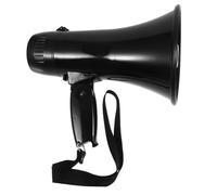 MAGICLULU Mégaphone Portable Noir 25w en Plastique Léger, Fonction Enregistrement 240 Secondes, Sirène Intégrée, pour Événements Sportifs, Sécurité Et Alertes D’Urgence