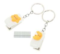 MAGICLULU Mini Agrafeuse Manuelle Compacte en Métal et Pp Légère pour Bureau et École, Set Professionnel Porte-clés Pratique pour Étudiants et Collègues