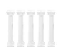 MAGICLULU Mini Colonnes Romaines Lot de 5 Pièces 15 CM Blanc Solide pour Décoration Artisanale Soi-Même et Support Colonne Pilier Romain