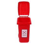 MAGICLULU Mini Poubelle De Bureau Rouge Couvercle, Polypropylène Robuste, Compacte Et Légère, Poubelle Multifonction Pour Bureau Et Maison, Pour Trier Les Déchets Et Organiser L’espace De Travail