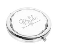 MAGICLULU Miroir Robuste de Poche Compact en Acrylique pour Maquillage Argenté comme Présent et Mode pour Demoiselles d'honneur Lors de Mariages
