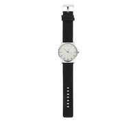 MAGICLULU Montre-Bracelet à Quartz Unisexe Grand Cadran, Cuir Noir | Verre et Cuir, Ajustement Facile, Port Confortable, Style Mode, pour Banquet et Sortie