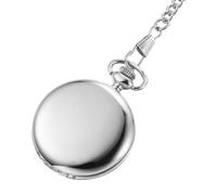 MAGICLULU Montre de Poche Rétro à Quartz Argenté en Alliage et Plastique, Classique et Facile à Lire, Décoration Élégante pour Homme Style Vintage
