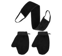 MAGICLULU Moufles Exfoliants Bain en Pe Film Doux et Peau-friendly, Ensemble de 1 Set Noir pour Usage Quotidien et Gommage Corporel