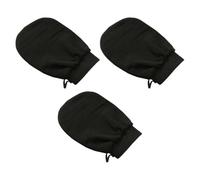 MAGICLULU Moufles Exfoliants Noirs 3pcs en Rayonne pour Bain, Exfoliation Profonde, Adaptés pour Auto-bronzant, pour Adultes