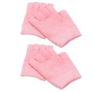 MAGICLULU Moufles Hydratants Protection et Soin Peau 2 Paires en Gel pour Mains Sèches sans Doigts en Tissu Rose pour Travail et Usage Nocturne
