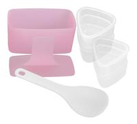 MAGICLULU Moule à Sushi Onigiri 1 Set en Pp avec Cuillère, Résistant Haute Température, Forme Rectangle et Triangle, Design Unique pour DIY et Réunions Familiales