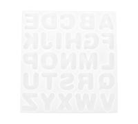 MAGICLULU Moule en Silicone Transparent Blanc pour Lettres Alphabet Moules à Lettres DIY pour Porte-Clés et Pendentifs 26 Pièces Silicone Flexible Antiadhésif pour Loisirs Créatifs