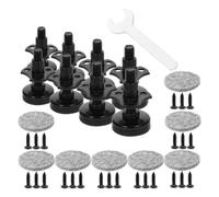 MAGICLULU Niveleurs de Table Réglables Pieds de Nivellement Lot de 1 Noir en Acier au Carbone Nylon et Feutre Résistance aux Chocs du Bruit pour Meubles et Armoires Cuisine Ateliers