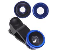 MAGICLULU Objectif Téléphone Portable avec Clip Lentille Macro Super Grand Angle et Fish Eye Alliage Compatible Smartphone Bleu