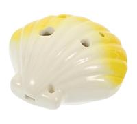 MAGICLULU Ocarina en Céramique Portable à 6 Trous de Coquillage Jaune, Instrument à Vent Créatif pour Débutants, Musique Instrument Ocarina Facile à Jouer, pour Apprentissage Musical