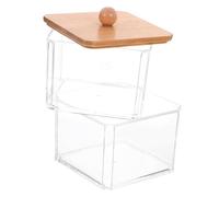 MAGICLULU Organisateur De Pot De Coton-Tige Empilable avec Couvercle Rangement De Salle De Bain Polyvalent