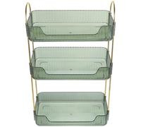 MAGICLULU Organisateur de Salle de Bain Comptoir en Acier Inoxydable Pet Trois Niveaux Capacité Élevée Résistant la Déformation pour Produits de Soin et Toilette Vert